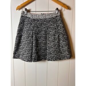 Banana Republic Womens Size 0 Black/White Tweed A-Line Mini Skirt Marled Texture